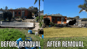 Before and After Fiberglass pool removals 